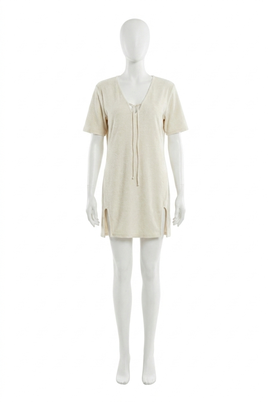 NEW NATION LTD kahlani terry dress in cream
